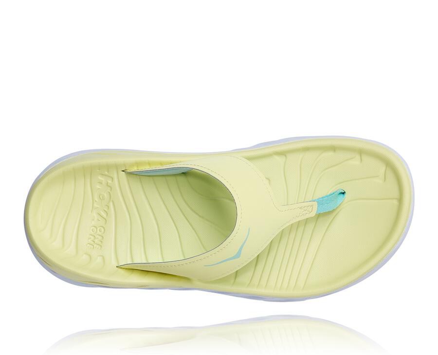 Hoka One One Sandalet Kadın Sarı/Beyaz - Ora Recovery Flip - GO4256987